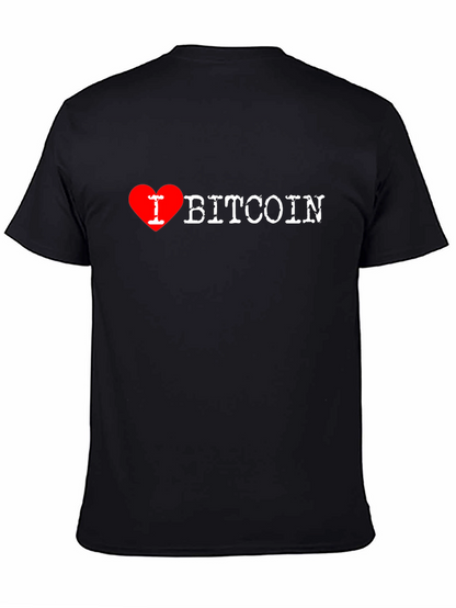 Camiseta Negra Amo Bitcoin para Hombre
