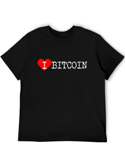 Camiseta Negra Amo Bitcoin para Hombre