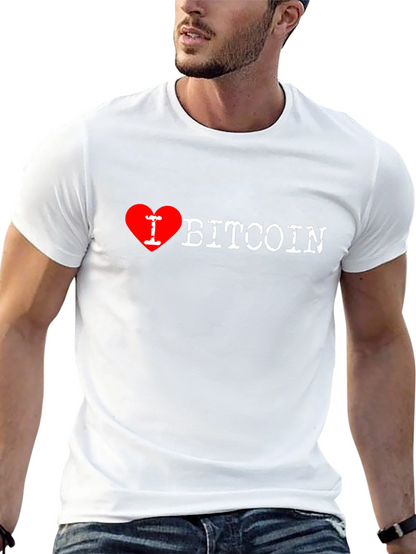 Camiseta Negra Amo Bitcoin para Hombre