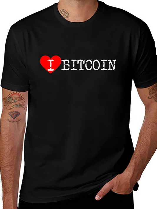 Camiseta Negra Amo Bitcoin para Hombre