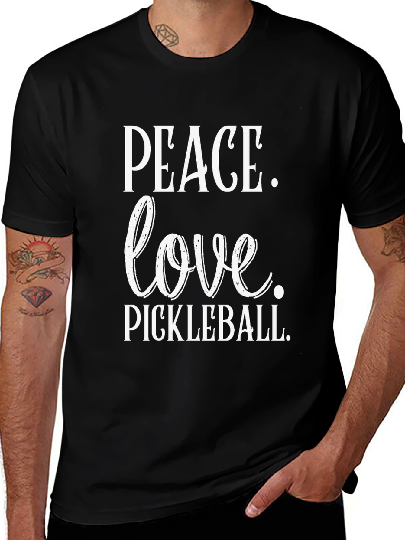 Camiseta Negra Peace Love Pickleball