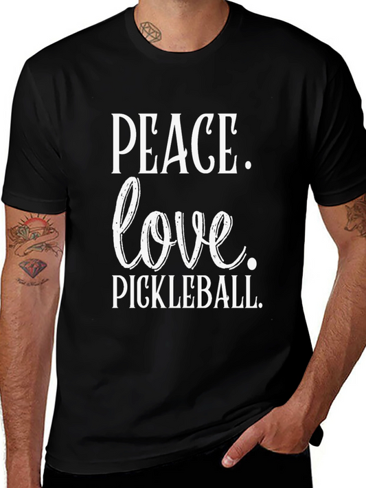 Camiseta Negra Peace Love Pickleball