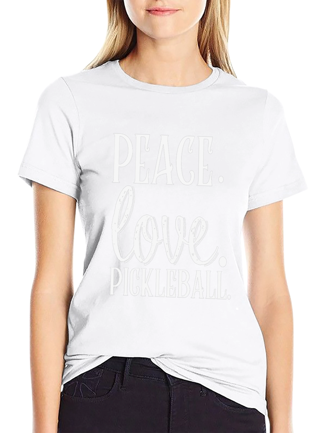 Camiseta Negra Peace Love Pickleball