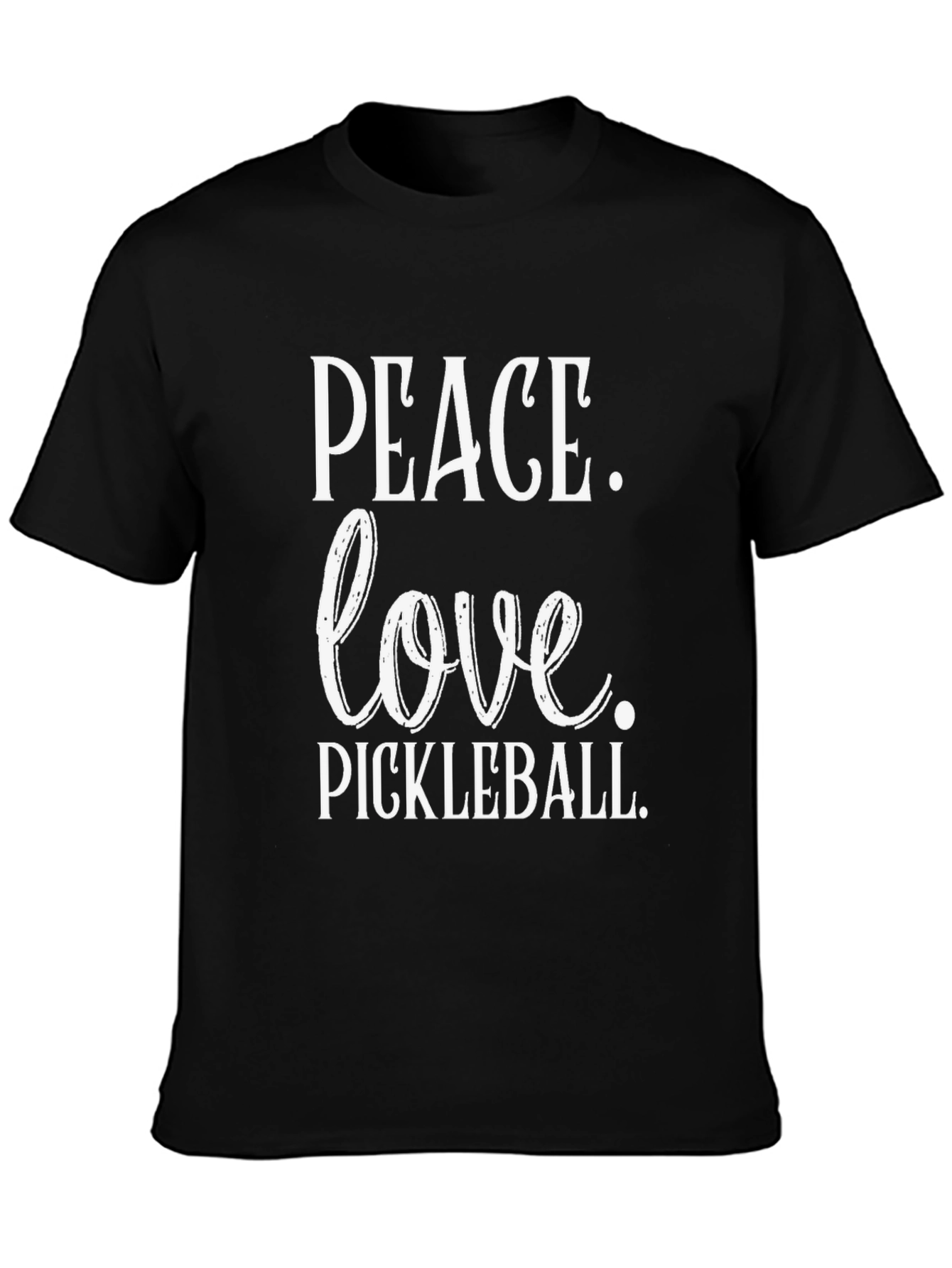 Camiseta Negra Peace Love Pickleball