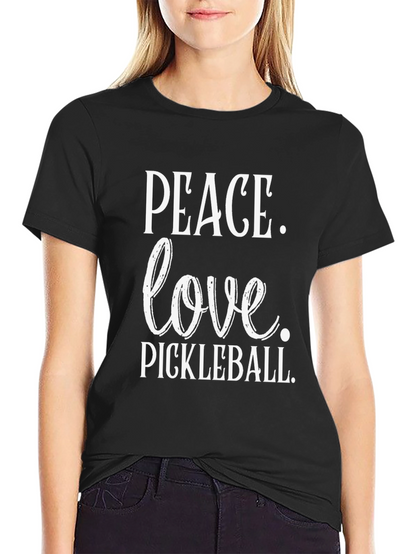 Camiseta Negra Peace Love Pickleball