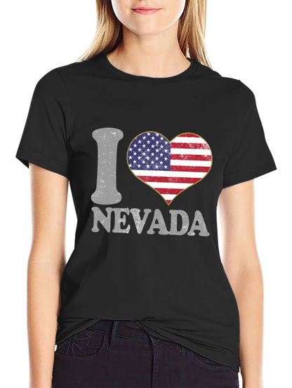 Camiseta I Love Nevada Bandera Americana