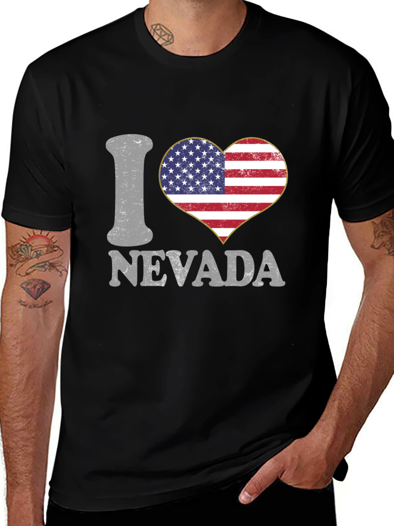 Camiseta I Love Nevada Bandera Americana