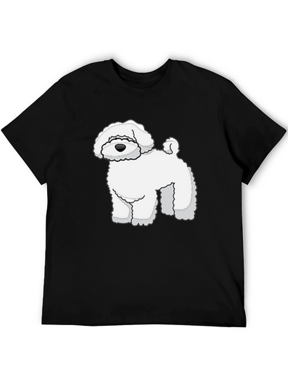 Camiseta Negra con Diseño de Perro Blanco