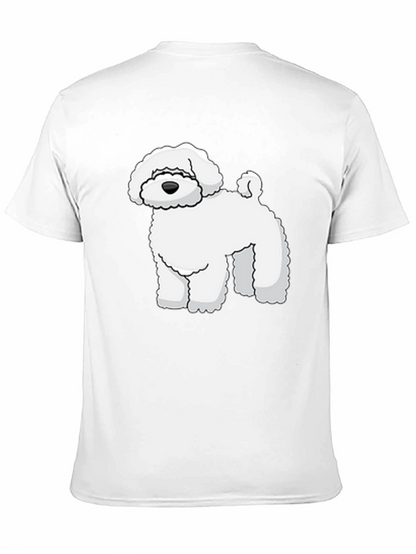 Camiseta Negra con Diseño de Perro Blanco