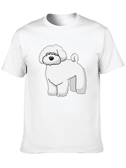 Camiseta Negra con Diseño de Perro Blanco