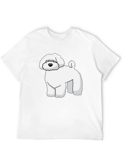 Camiseta Negra con Diseño de Perro Blanco