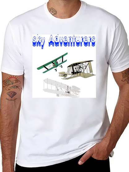 Camiseta Negra Sky Adventurers para Hombre