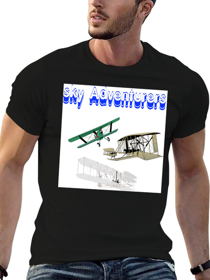 Camiseta Negra Sky Adventurers para Hombre