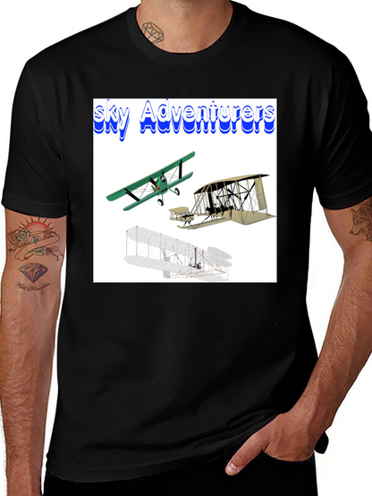 Camiseta Negra Sky Adventurers para Hombre