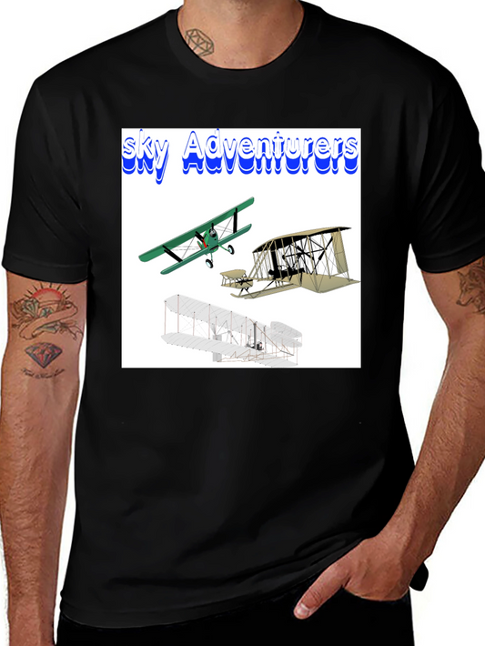 Camiseta Negra Sky Adventurers para Hombre