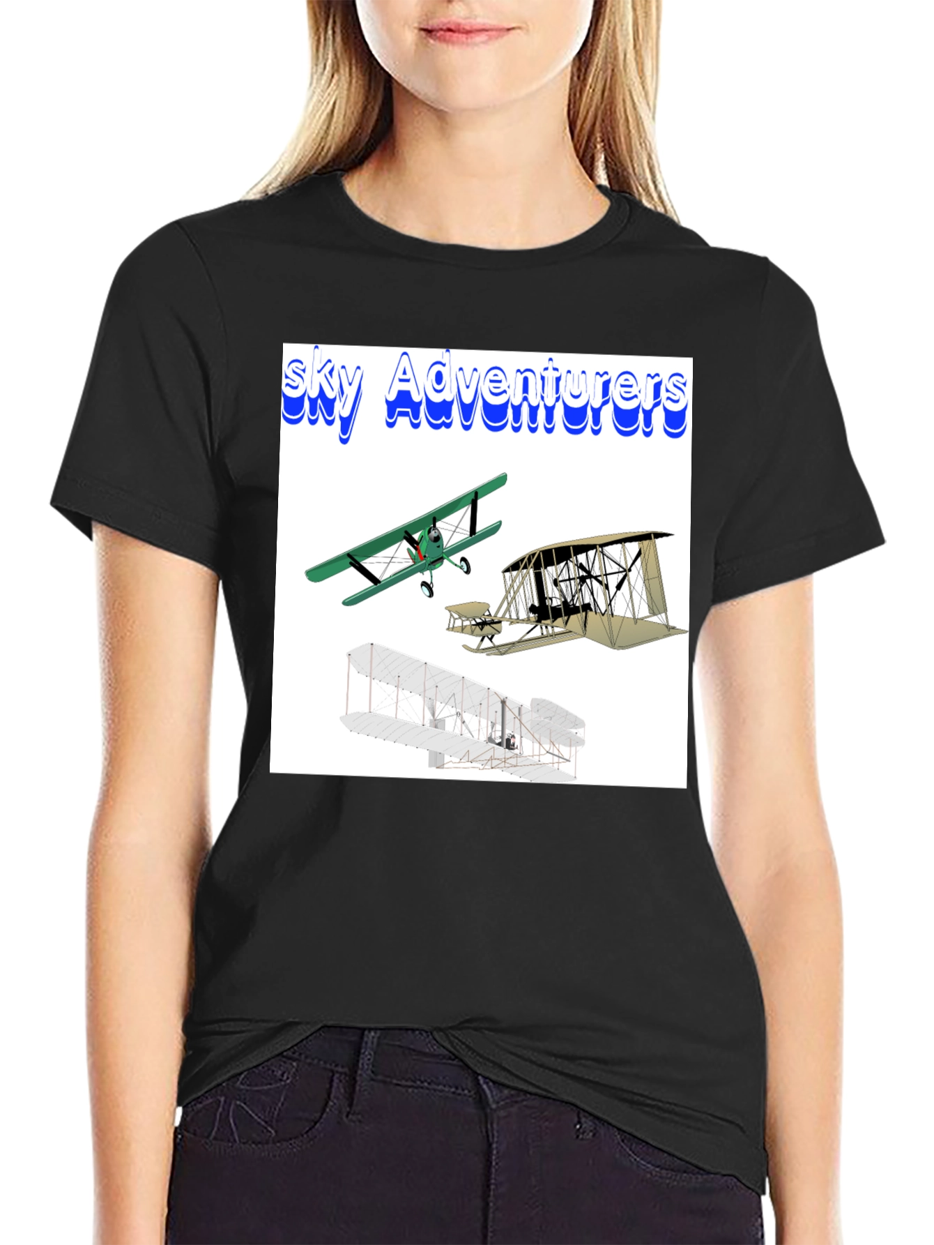 Camiseta Negra Sky Adventurers para Hombre
