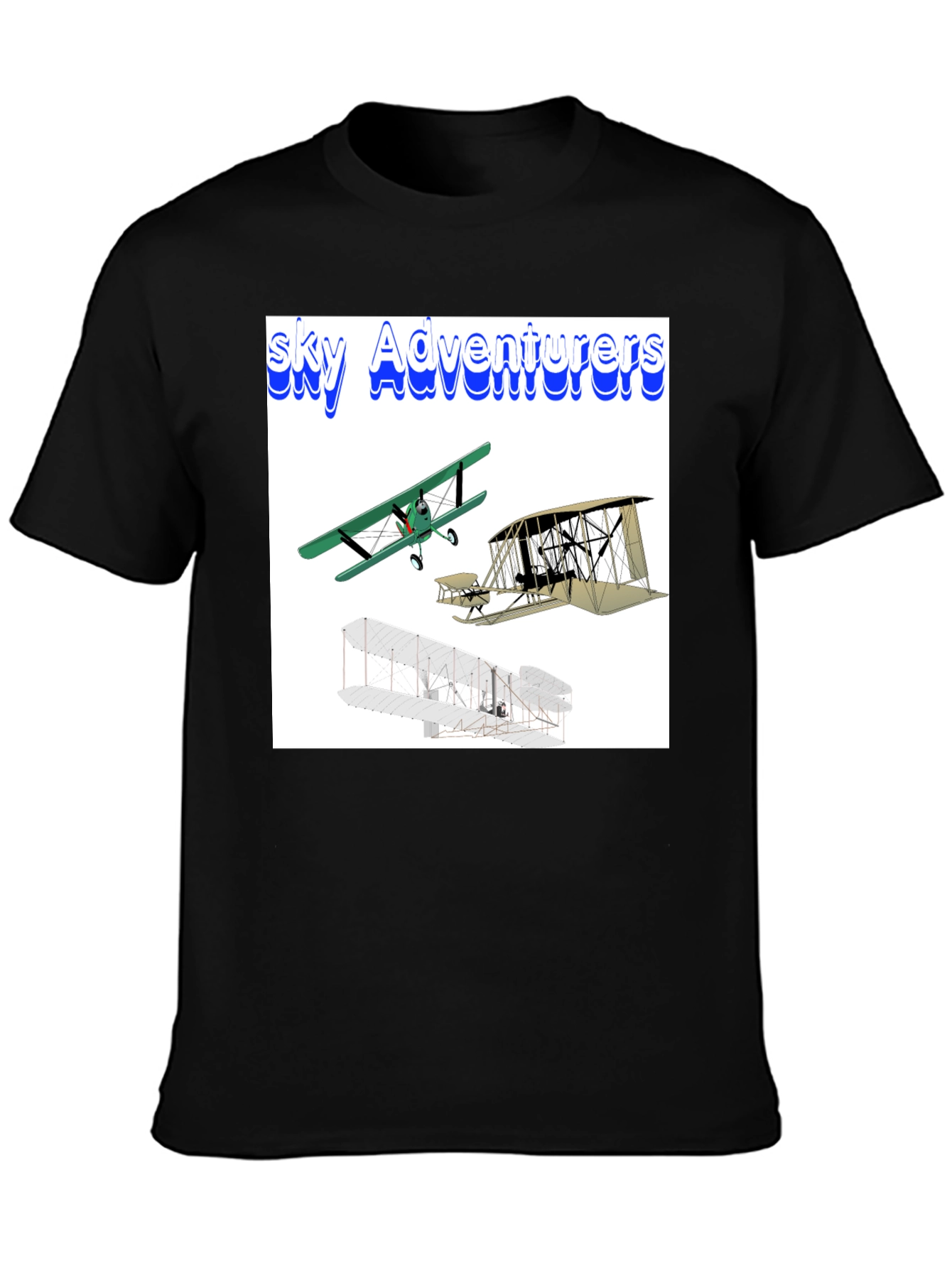 Camiseta Negra Sky Adventurers para Hombre