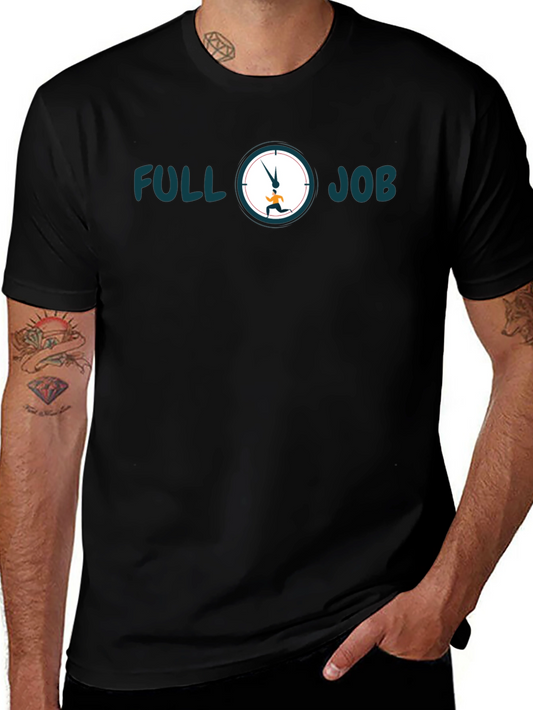 Camiseta Hombre Negra Full Job - Estilo Casual