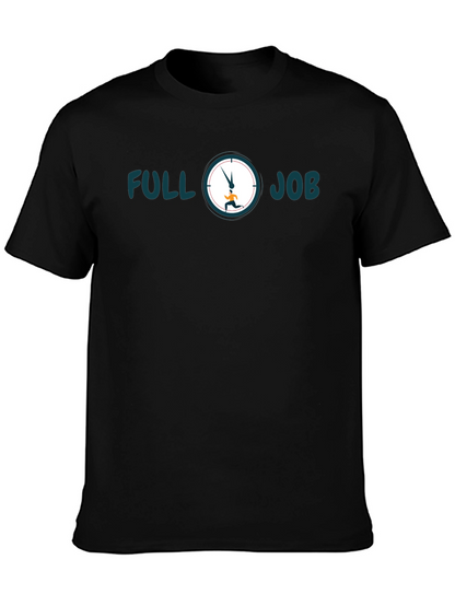 Camiseta Hombre Negra Full Job - Estilo Casual