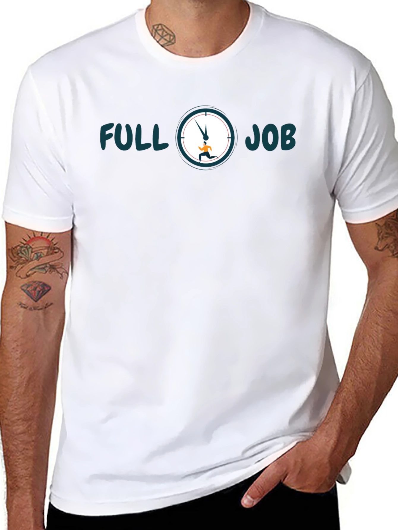 Camiseta Hombre Negra Full Job - Estilo Casual