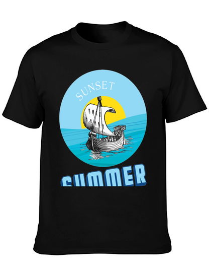 Camiseta Hombre Sunset Summer - Diseño Náutico