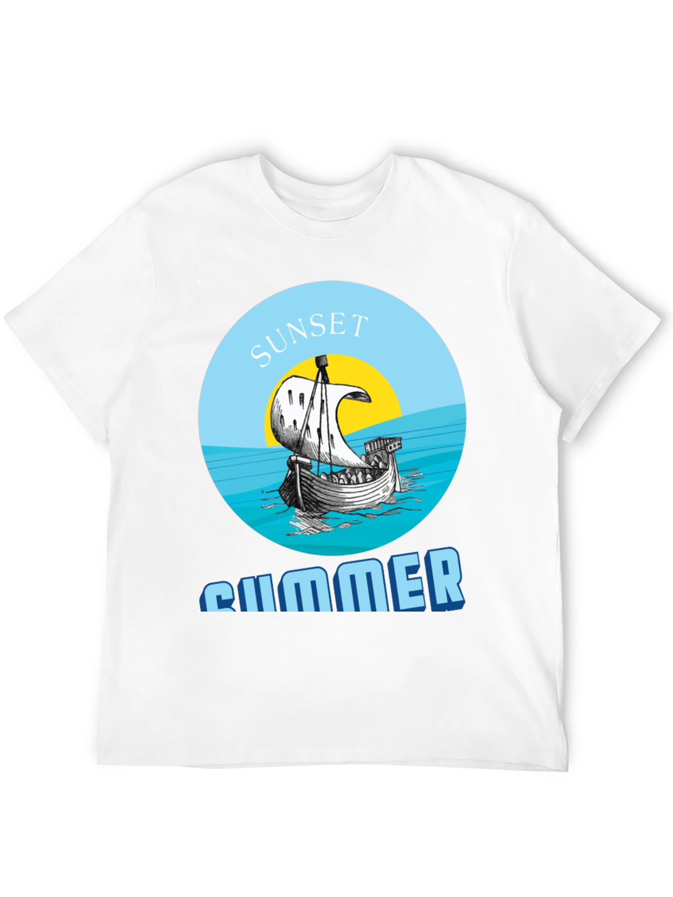Camiseta Hombre Sunset Summer - Diseño Náutico