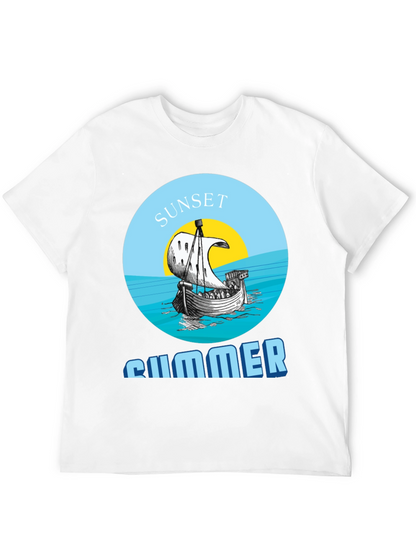 Camiseta Hombre Sunset Summer - Diseño Náutico