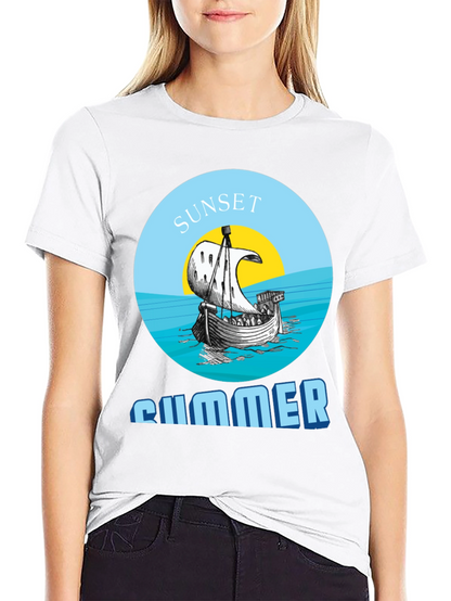 Camiseta Hombre Sunset Summer - Diseño Náutico