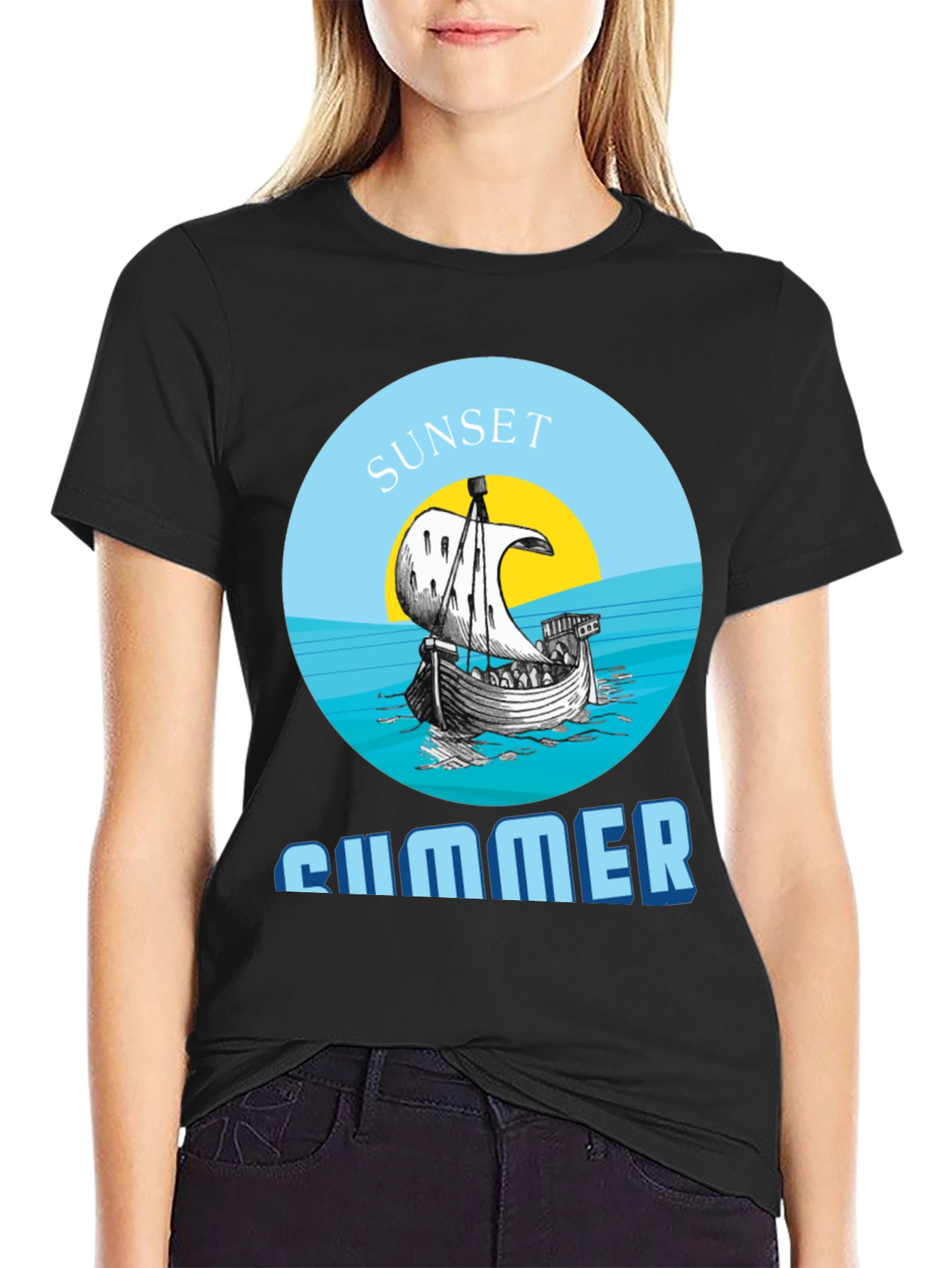 Camiseta Hombre Sunset Summer - Diseño Náutico