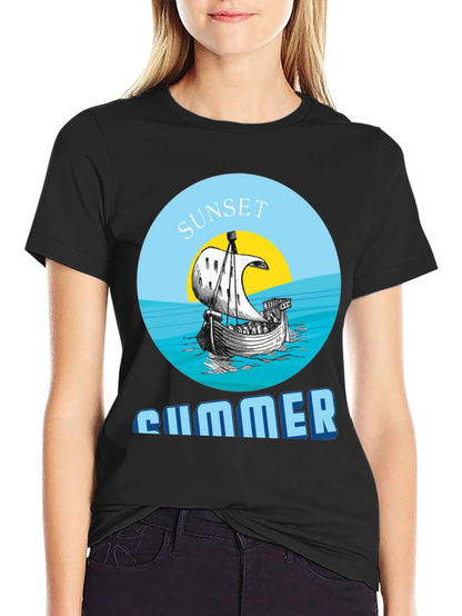 Camiseta Hombre Sunset Summer - Diseño Náutico