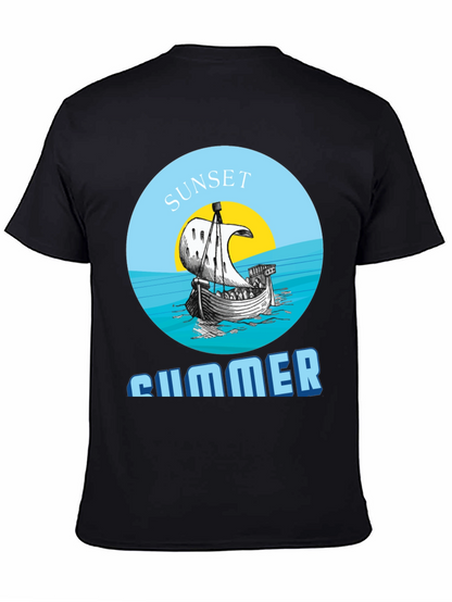 Camiseta Hombre Sunset Summer - Diseño Náutico