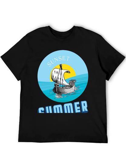 Camiseta Hombre Sunset Summer - Diseño Náutico