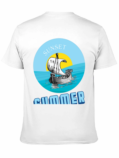 Camiseta Hombre Sunset Summer - Diseño Náutico
