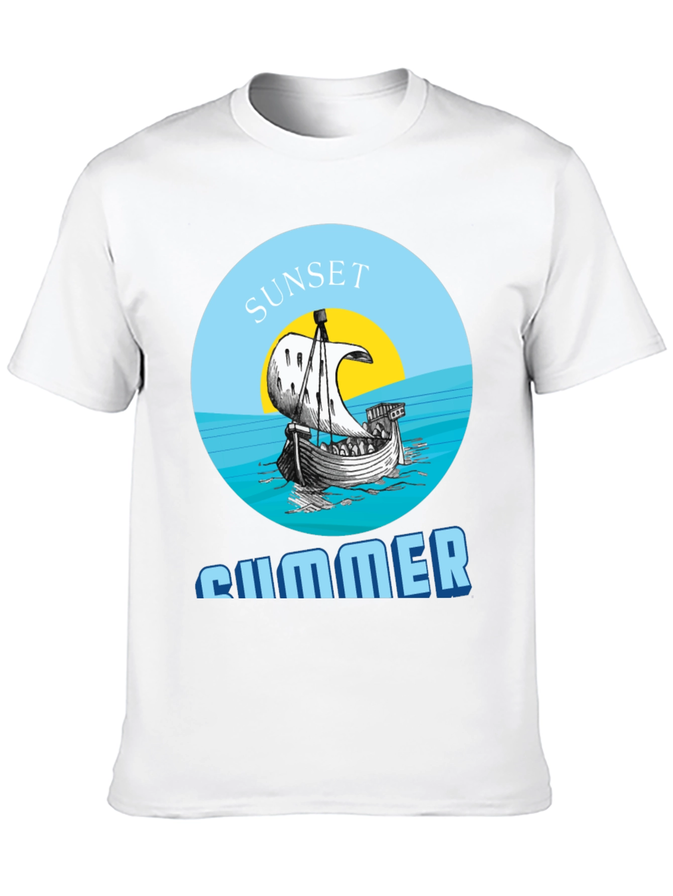 Camiseta Hombre Sunset Summer - Diseño Náutico