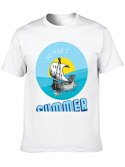 Camiseta Hombre Sunset Summer - Diseño Náutico