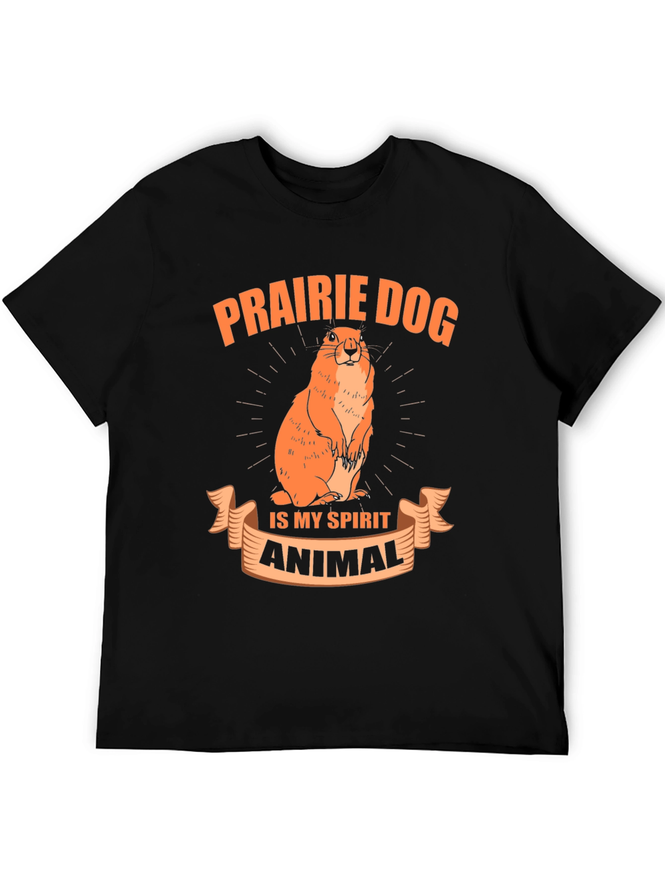 Camiseta Negra Prairie Dog is My Spirit Animal