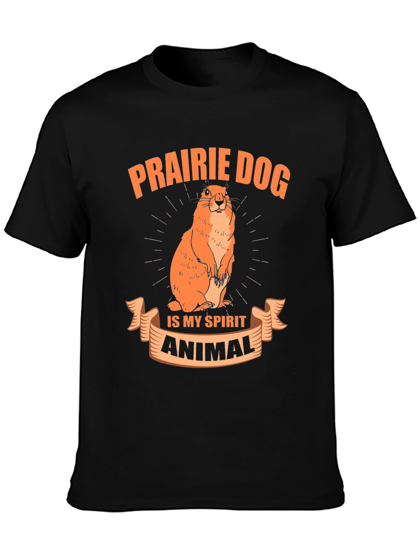 Camiseta Negra Prairie Dog is My Spirit Animal