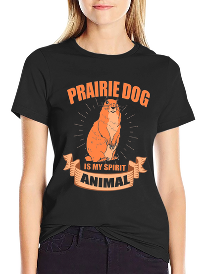 Camiseta Negra Prairie Dog is My Spirit Animal