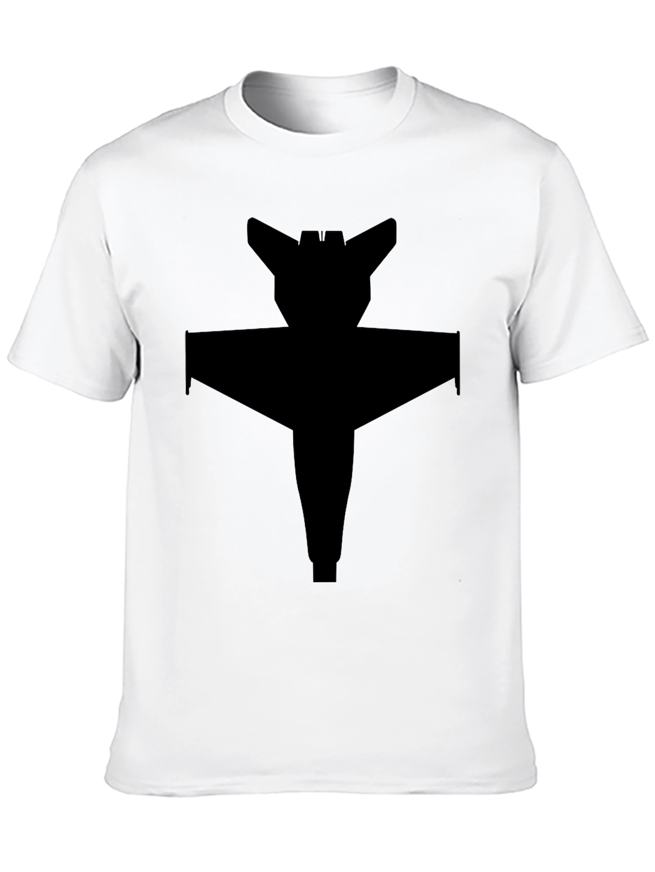 Camiseta Negra con Diseño de Nave Espacial Abstracta