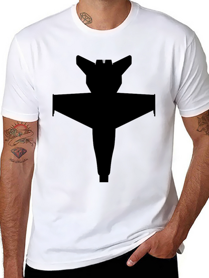Camiseta Negra con Diseño de Nave Espacial Abstracta