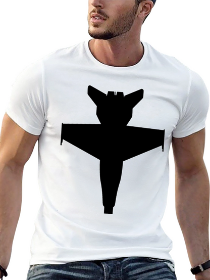 Camiseta Negra con Diseño de Nave Espacial Abstracta