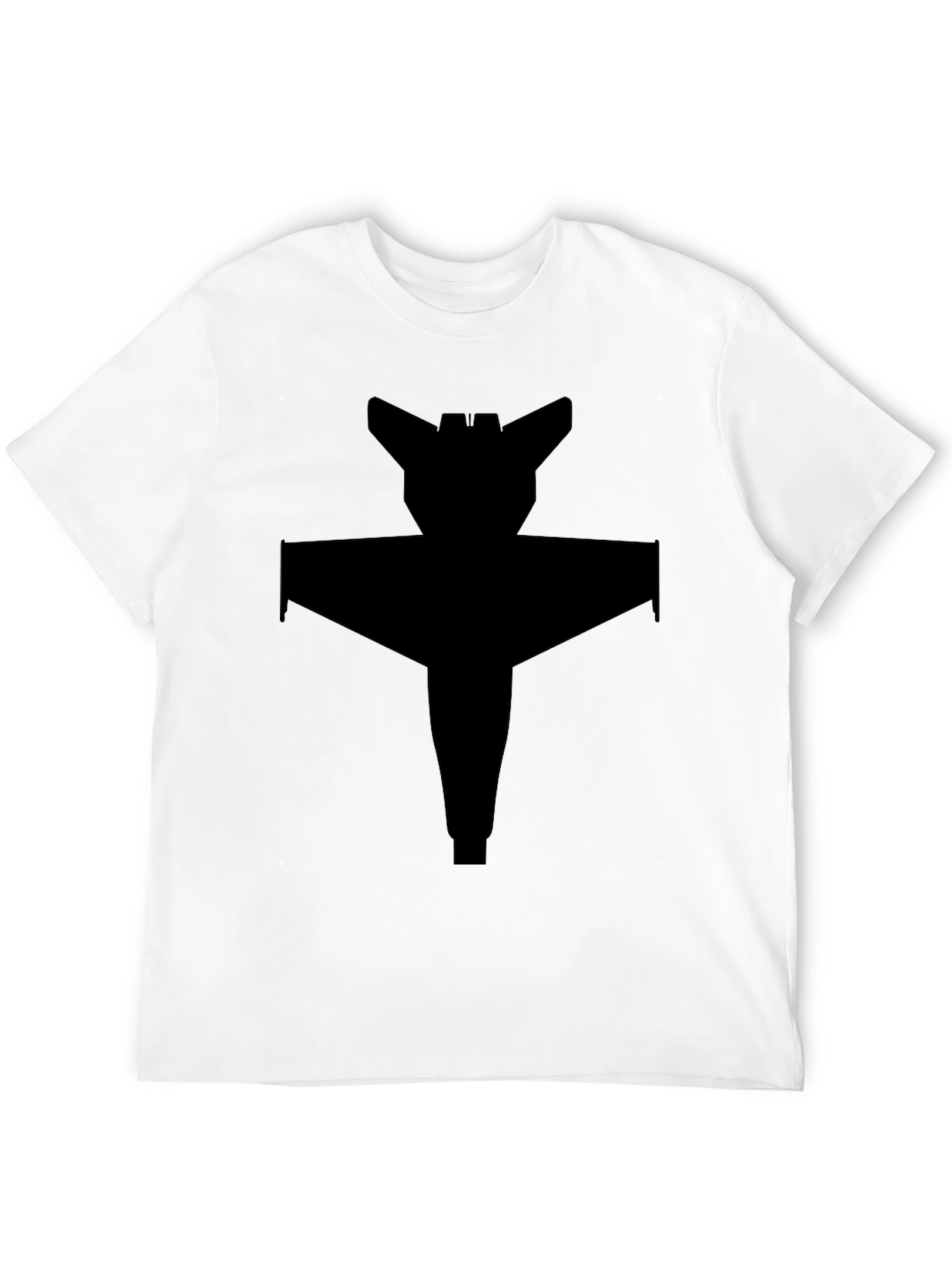 Camiseta Negra con Diseño de Nave Espacial Abstracta