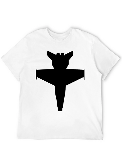 Camiseta Negra con Diseño de Nave Espacial Abstracta
