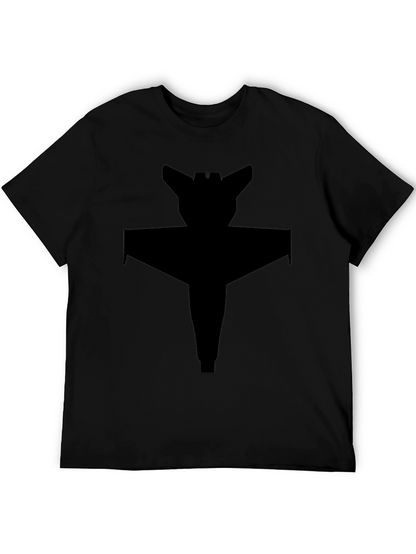 Camiseta Negra con Diseño de Nave Espacial Abstracta