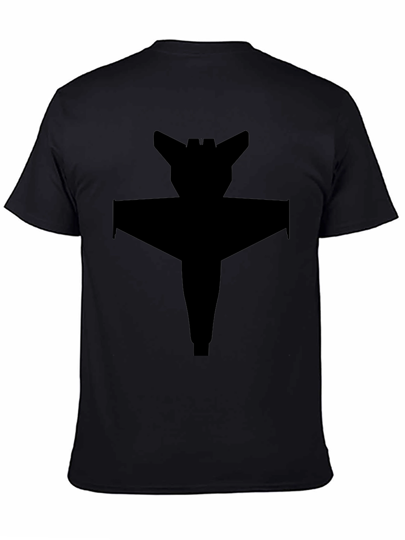 Camiseta Negra con Diseño de Nave Espacial Abstracta