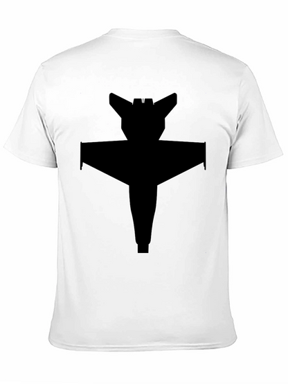 Camiseta Negra con Diseño de Nave Espacial Abstracta