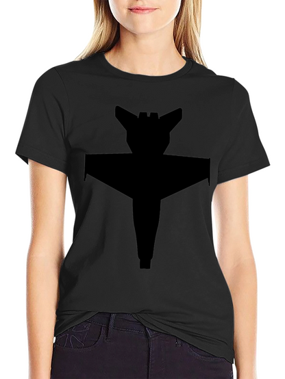 Camiseta Negra con Diseño de Nave Espacial Abstracta