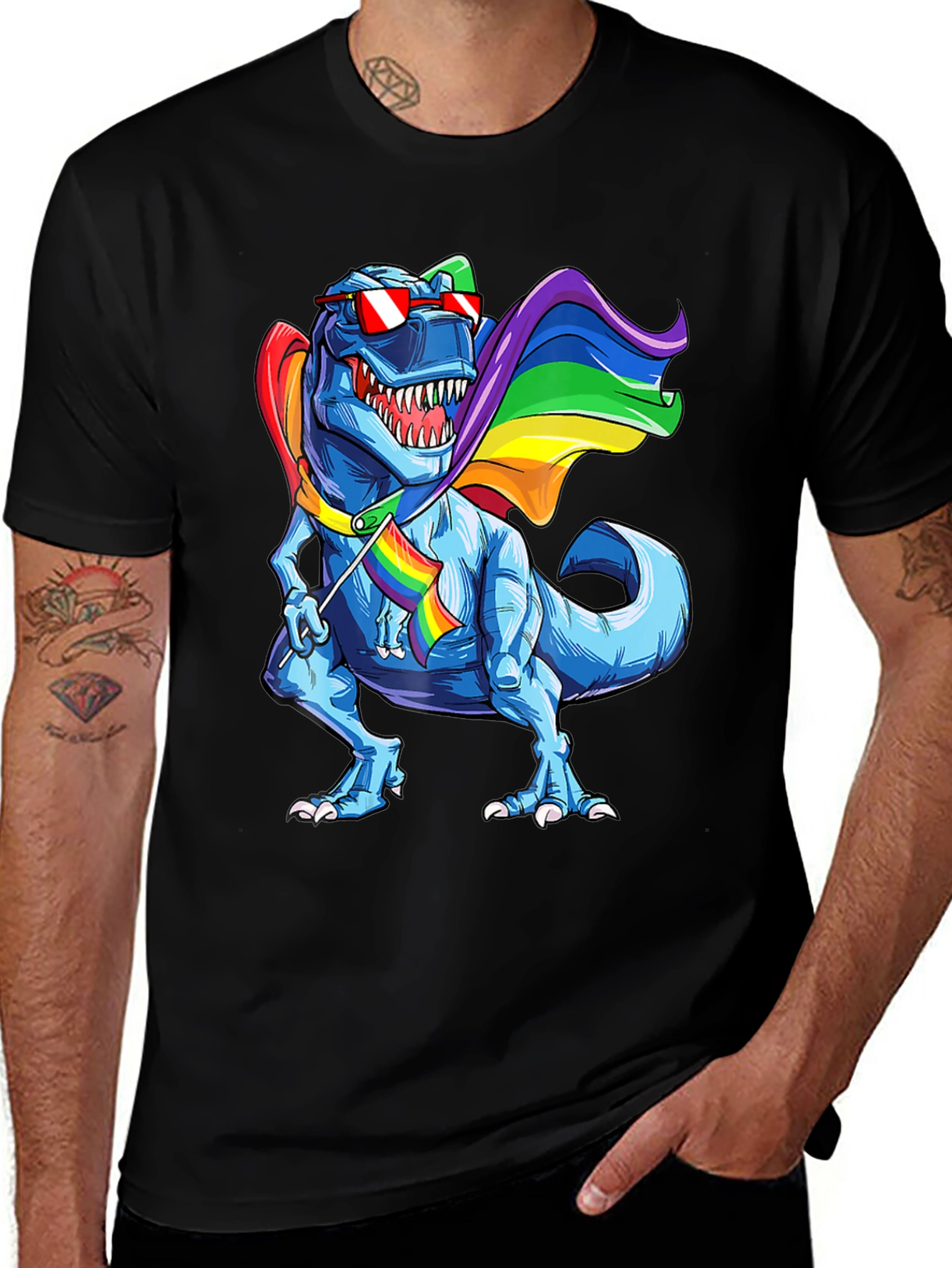 Camiseta Dinosaurio T-Rex Orgullo LGBT