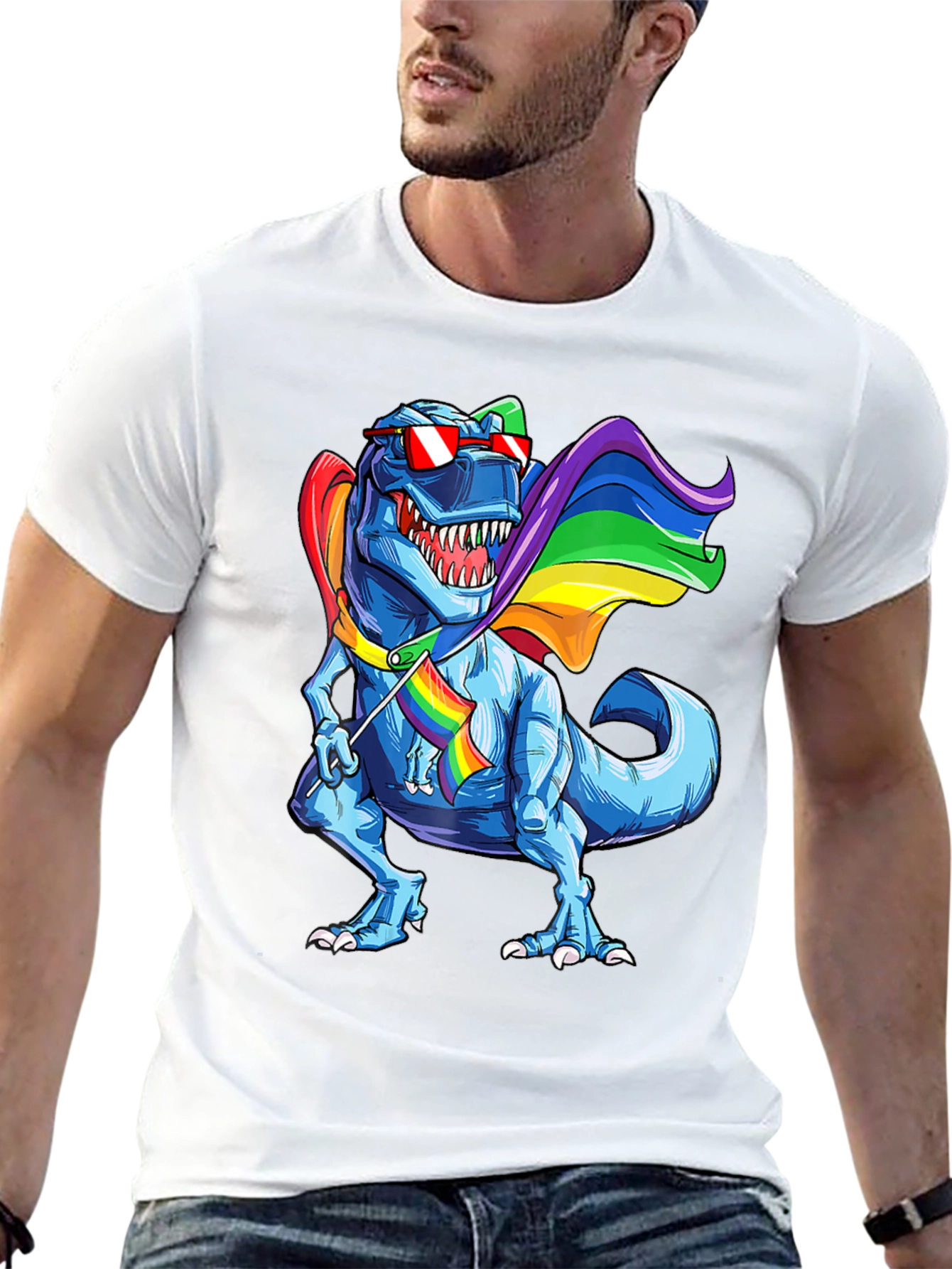 Camiseta Dinosaurio T-Rex Orgullo LGBT