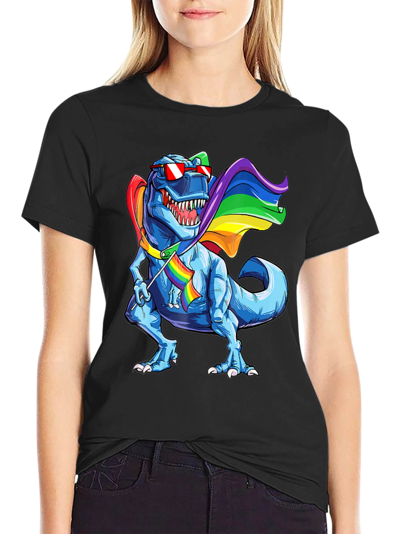 Camiseta Dinosaurio T-Rex Orgullo LGBT